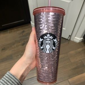 Rose gold Starbucks cup